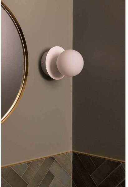 Globen Lighting Nástěnné světlo ART DECO, bílá/bílá, Ø 16 cm, IP44, stmívatelný, Bílá / opál, Obývací pokoj / jídelna, kov, Design, Koule