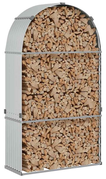 Stojan na dřevo stříbrný 120 x 45 x 210 cm pozinkovaná ocel