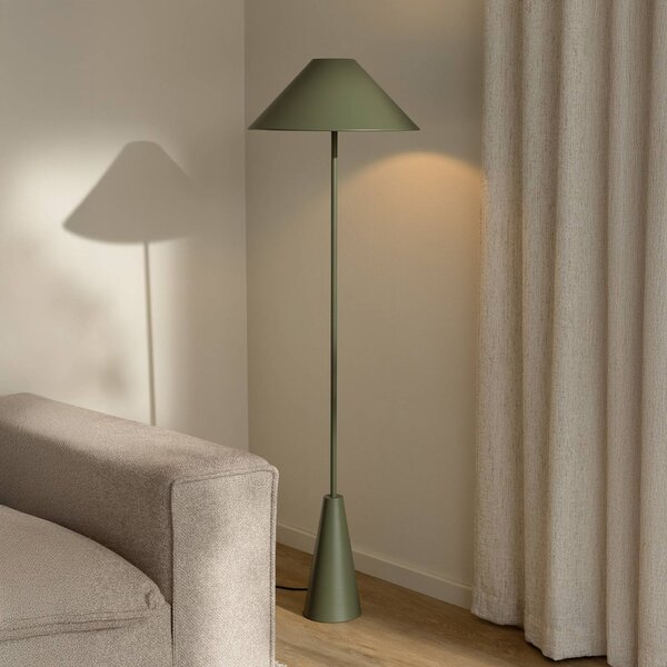 Globen Lighting stojací lampa Cannes, zelená, kov, 140 cm, Zelená, Obývací pokoj / jídelna, kov, Skandinávský