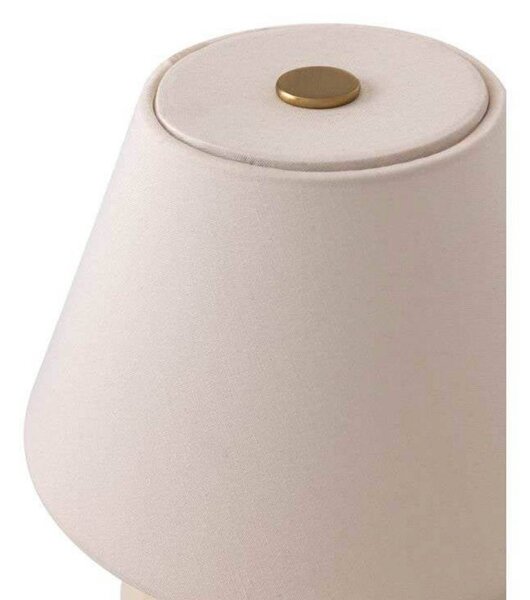 Globen Lighting Akumulátorová stolní lampa IRIS, krémová, výška 23 cm, G4, stmívatelný, Krémová / jantar, Obývací pokoj / jídelna, Textil / tkanina / hedvábí, Vintage