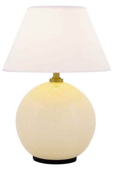 Globen Lighting Akumulátorová stolní lampa IRIS, krémová, výška 23 cm, G4, stmívatelný, Krémová / jantar, Obývací pokoj / jídelna, Textil / tkanina / hedvábí, Vintage
