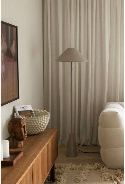 Globen Lighting Stojací lampa Cannes, béžová, výška 140 cm, Krémová / jantar, Obývací pokoj / jídelna, kov, Design