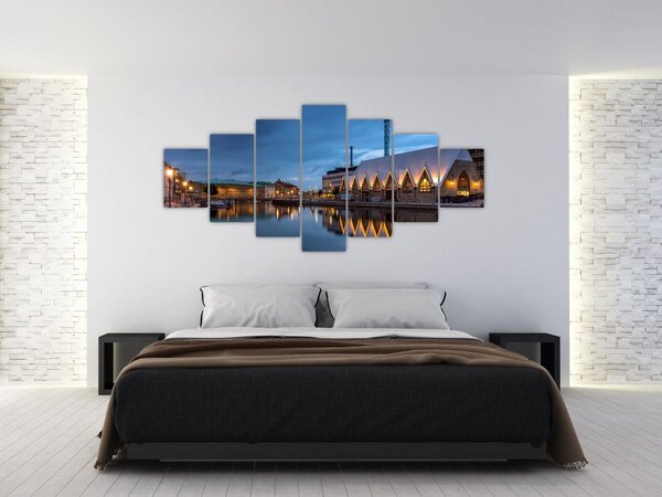 Obraz vodního kanálu - Göteborg (210x100 cm)