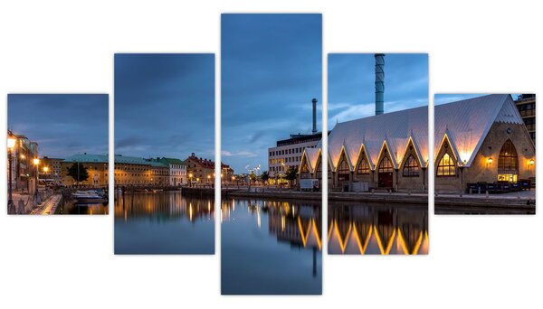 Obraz vodního kanálu - Göteborg (125x70 cm)