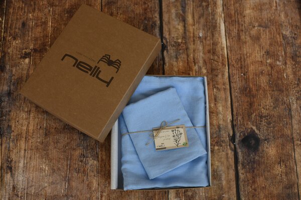Nelly LEN Super soft - modrý povlak na polštář Rozměr: 40/40 CM ZIP
