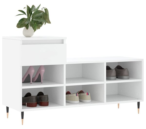Botník bílý 102x36x60 cm kompozitní dřevo