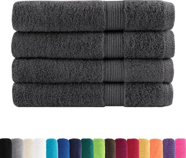 Prémiové ručníky SOLUND 4 ks antracitové 100x200 cm 600 g/m²