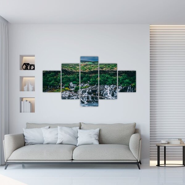 Obraz vodopádů v přírodě (125x70 cm)