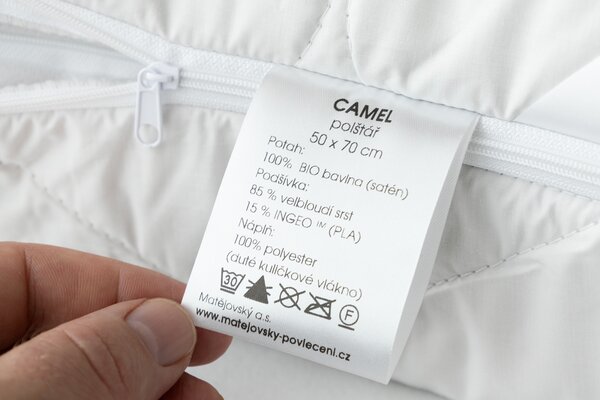 Polštář Camel 100% polyester (duté kuličkové vlákno) 70/90