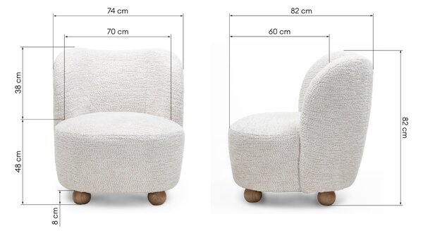 Hector Designové křeslo Monroe béžové/jasan