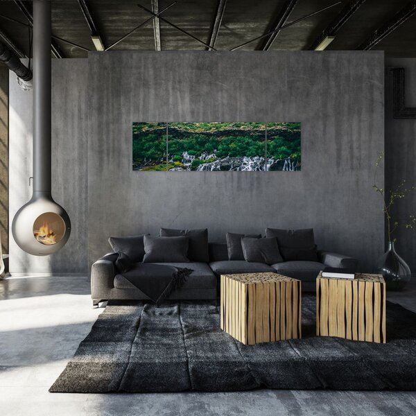 Obraz vodopádů v přírodě (170x50 cm)
