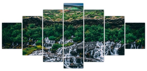 Obraz vodopádů v přírodě (210x100 cm)
