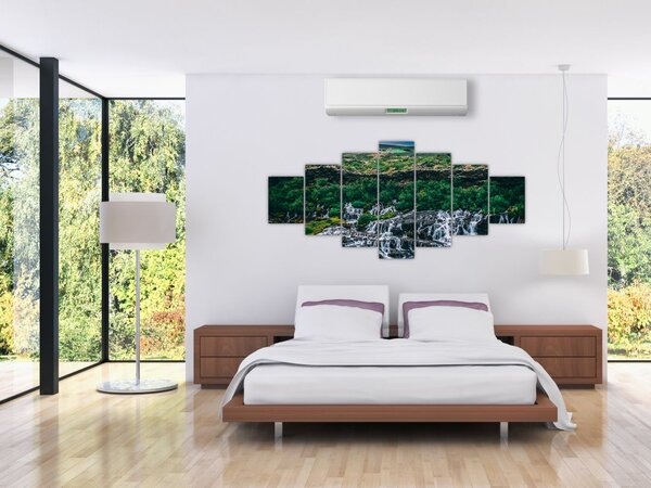 Obraz vodopádů v přírodě (210x100 cm)