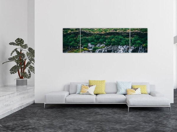Obraz vodopádů v přírodě (170x50 cm)