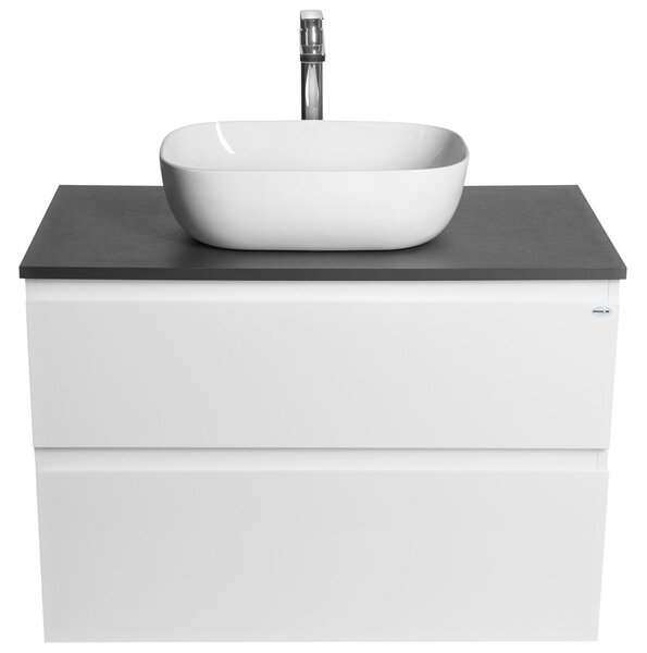 Aqualine Aqualine, ALTAIR skříňka s deskou 87,5 cm, bílá/antracit břidlice, AI290-03