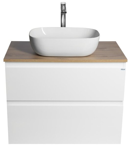 Aqualine Aqualine, ALTAIR skříňka s deskou 78,5 cm, bílá/dub emporio, AI280-02