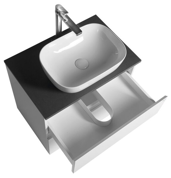 Aqualine Aqualine, ALTAIR skříňka s deskou 68 cm, bílá/antracit břidlice, AI270-03