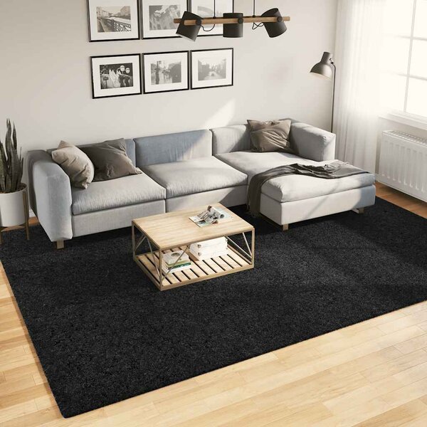 Koberec OVIEDO krátký vlas černý 240 x 340 cm