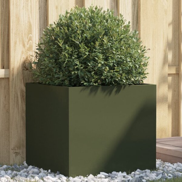 Truhlík olivově zelený 49 x 47 x 46 cm ocel