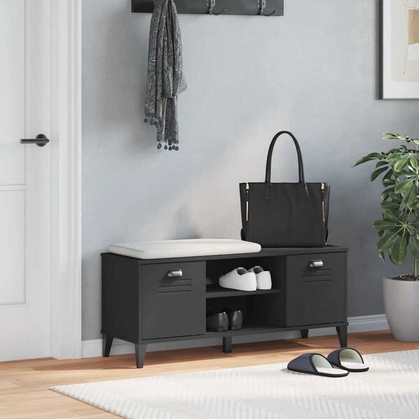 Lavice s botníkem VIKEN černá 106 x 35 x 45 cm kompozitní dřevo