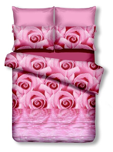 Povlečení z mikrovlákna EMERALD MARCO růžové Rozměr povlečení: 2 ks 80 x 80 cm | 200 x 220 cm
