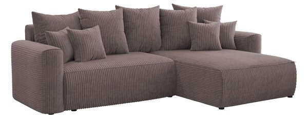 Rohová sedačka Baria (P) (tmavě hnědá)