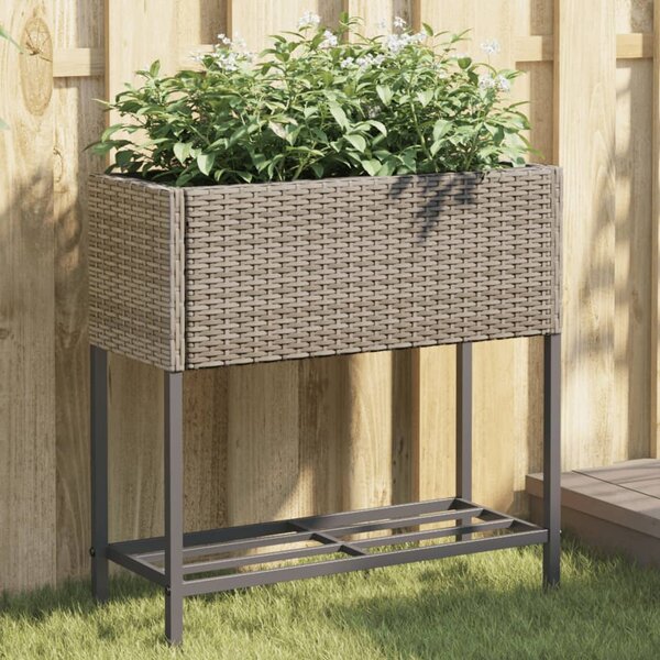Zahradní truhlíky s policí 2 ks šedé 70 x 28 x 70 cm 3210512