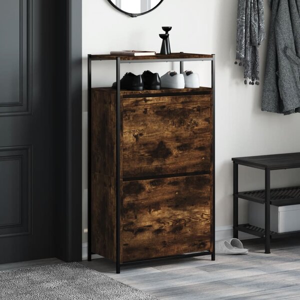Botník kouřový dub 60 x 34 x 112 cm kompozitní dřevo