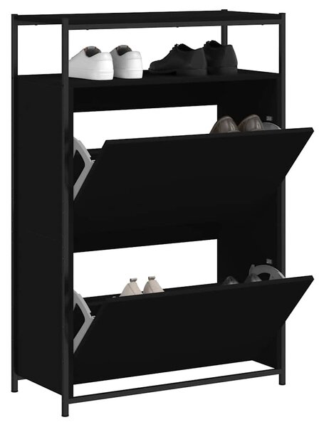 Botník černý 75 x 34 x 112 cm kompozitní dřevo