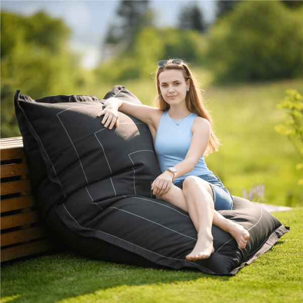 KONDELA Sedací vak, outdoor, šedá látka, BADYL