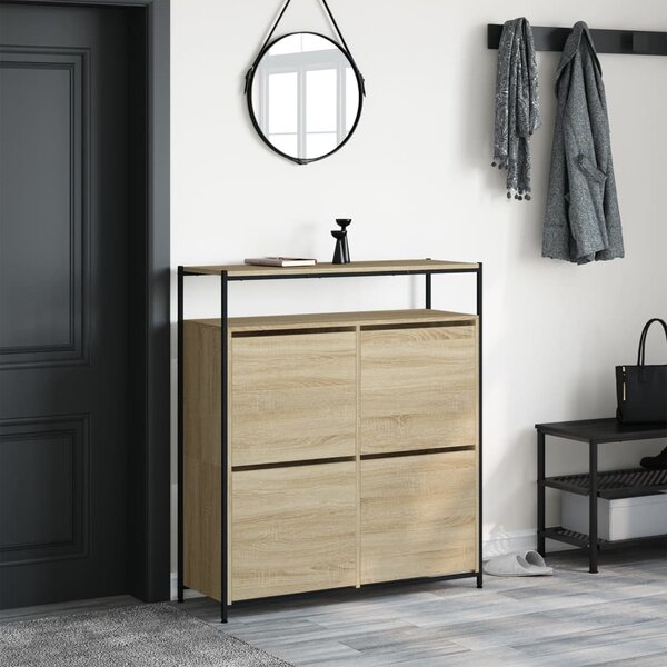 Botník se 4 výklopnými zásuvkami dub sonoma 100 x 34 x 112 cm