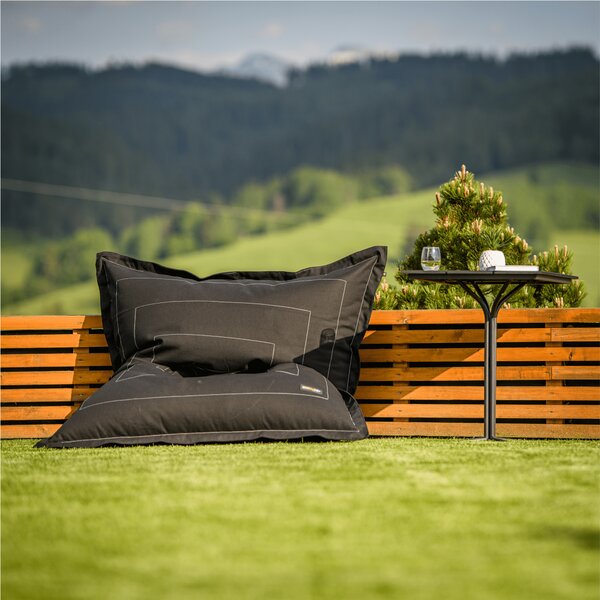 KONDELA Sedací vak, outdoor, šedá látka, BADYL