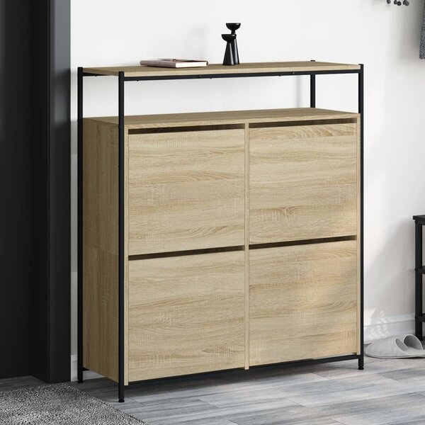 Botník se 4 výklopnými zásuvkami dub sonoma 100 x 34 x 112 cm