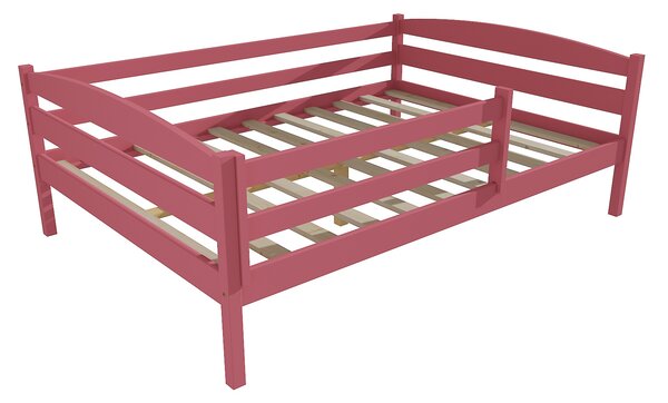 Vomaks Dětská postel DP 020 XL se zábranou Rozměr: 120 x 200 cm, Povrchová úprava: netransparentní barva růžová