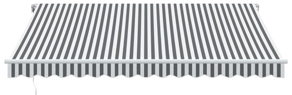 Ručně zatahovací markýza antracitová a bílá 400 x 350 cm 3215792