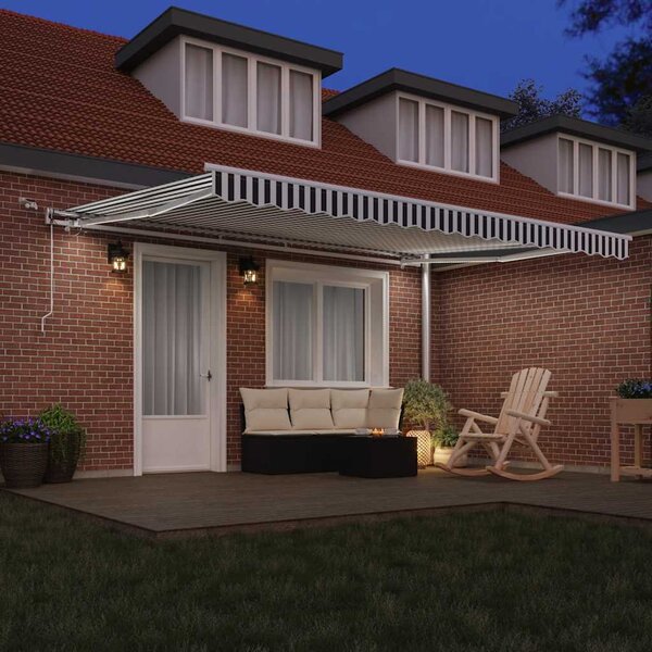 Automatická zatahovací markýza s LED antracit a bílá 450x300 cm 3215787