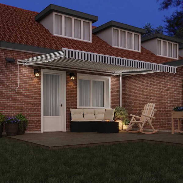 Ručně zatahovací markýza s LED antracitová a bílá 450 x 300 cm 3215786