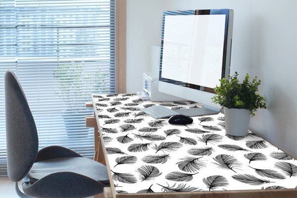 Pracovní podložka na stůl Černé a bílé pírko
