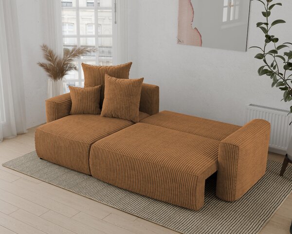 Rohová sedačka Denia (L) (hořčicová). Akce -20%