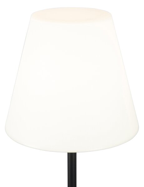 Chytrá stojací lampa černá s bílým stínidlem 35 cm IP65 vč. WiFi A60 - Virginia