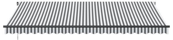 Ručně zatahovací markýza antracitová a bílá 500 x 350 cm