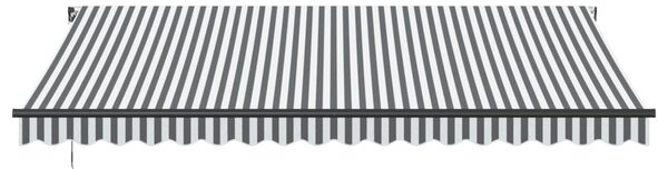 Ručně zatahovací markýza antracitová a bílá 450 x 350 cm