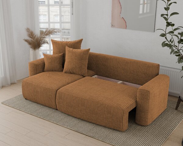 Rohová sedačka Denia (L) (hořčicová). Akce -20%