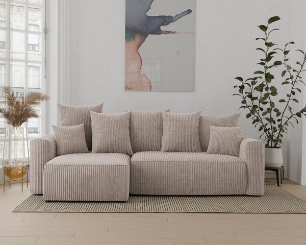 Rohová sedačka Denia (L) (světlohnědá). Akce -20%