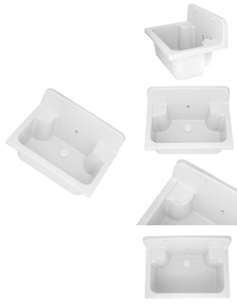 Gamma Manta, univerzální plastová výlevka 55,6x37,3x34,8 cm + sifon, 1-komorová, bílá, GMA-KGR56-WH