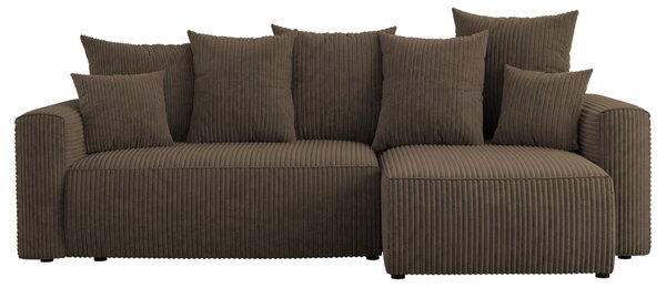 Rohová sedačka Denia (P) (tmavě hnědá). Akce -20%
