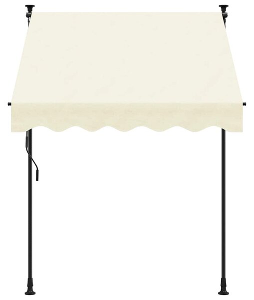 Zatahovací markýza krémová 200 x 115 cm textil a ocel