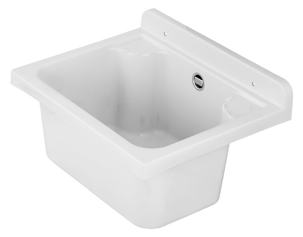Gamma Manta mini, univerzální plastová výlevka 42,4x34,3x24,2 cm + sifon, 1-komorová, bílá, GMA-KGM42-WH