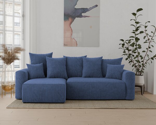 Rohová sedačka Denia (L) (tmavě modrá). Akce -20%