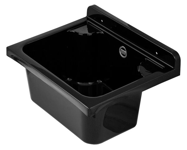 Gamma Manta mini, univerzální plastová výlevka 42,4x34,3x24,2 cm + sifon, 1-komorová, černá, GMA-KGM42-BK